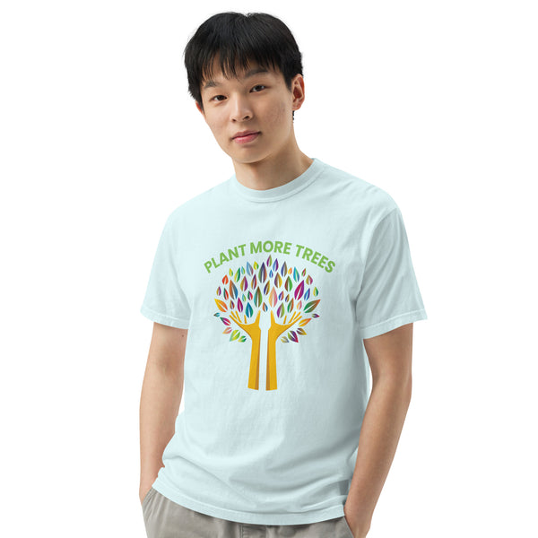 Plant More Trees Unisex Heavyweight Tee - Chambray -