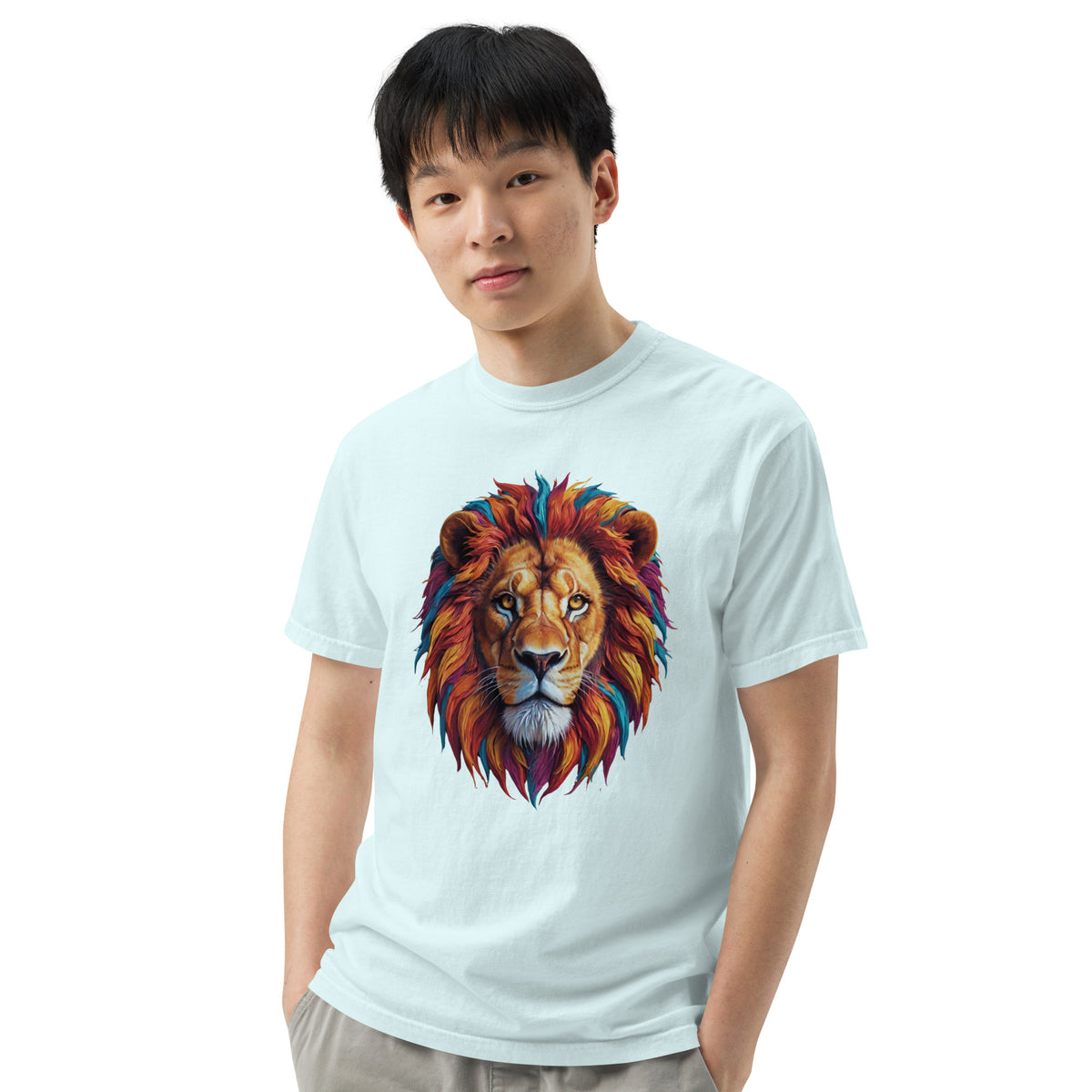 Colorful King - The Regal Lion Tee - Chambray - T-shirts