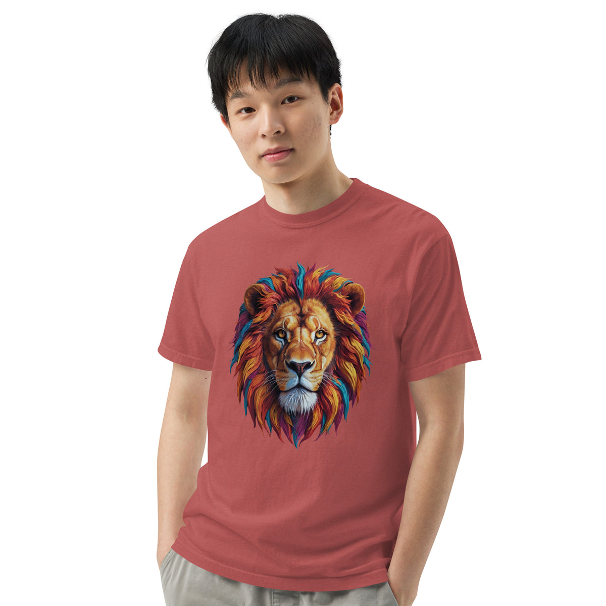 Colorful King - The Regal Lion Tee - Crimson - T-shirts