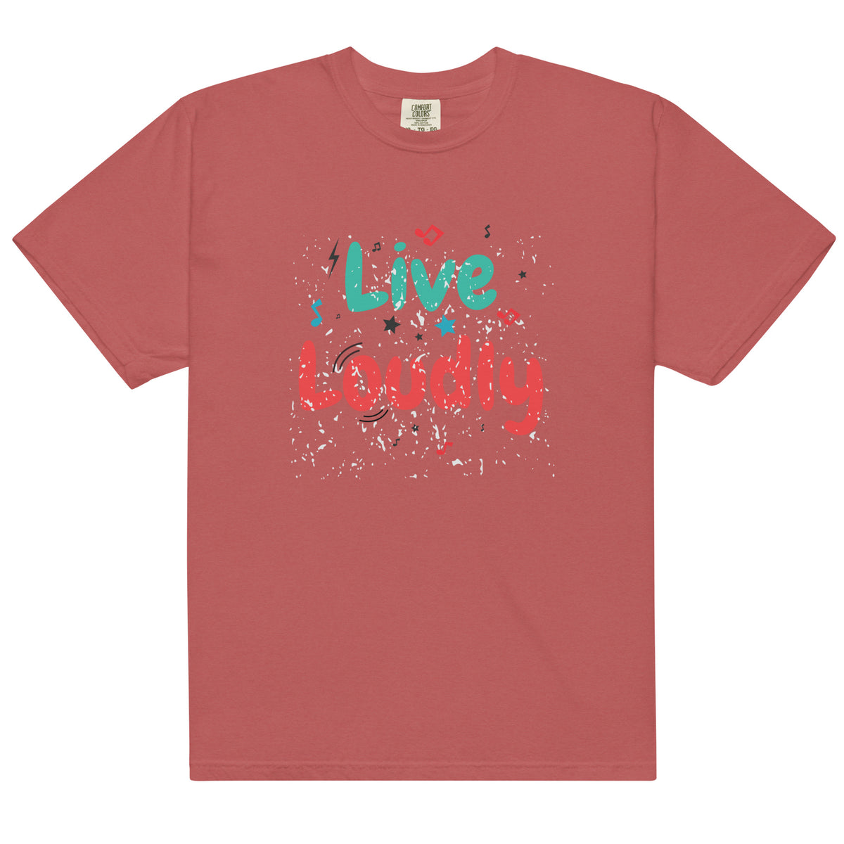 Live Loudly - Unisex Garment-Dyed Heavyweight T-Shirt - -