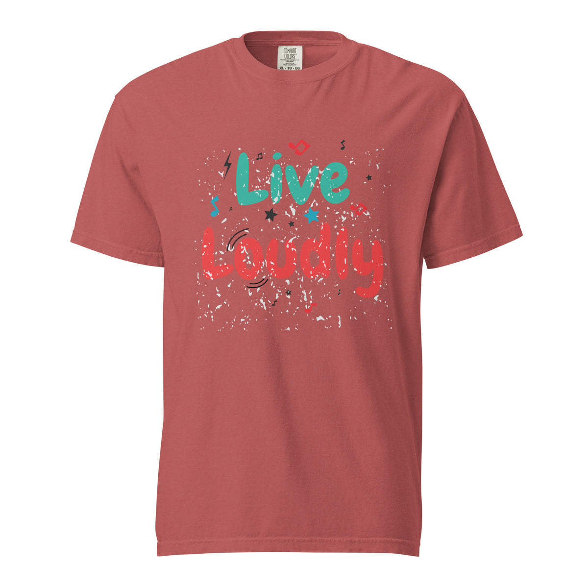 Live Loudly - Unisex Garment-Dyed Heavyweight T-Shirt - Crimson -