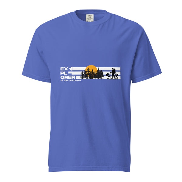 Explorer of the Unknown - Unisex Garment-Dyed Heavyweight T-Shirt - Flo Blue - T-shirts