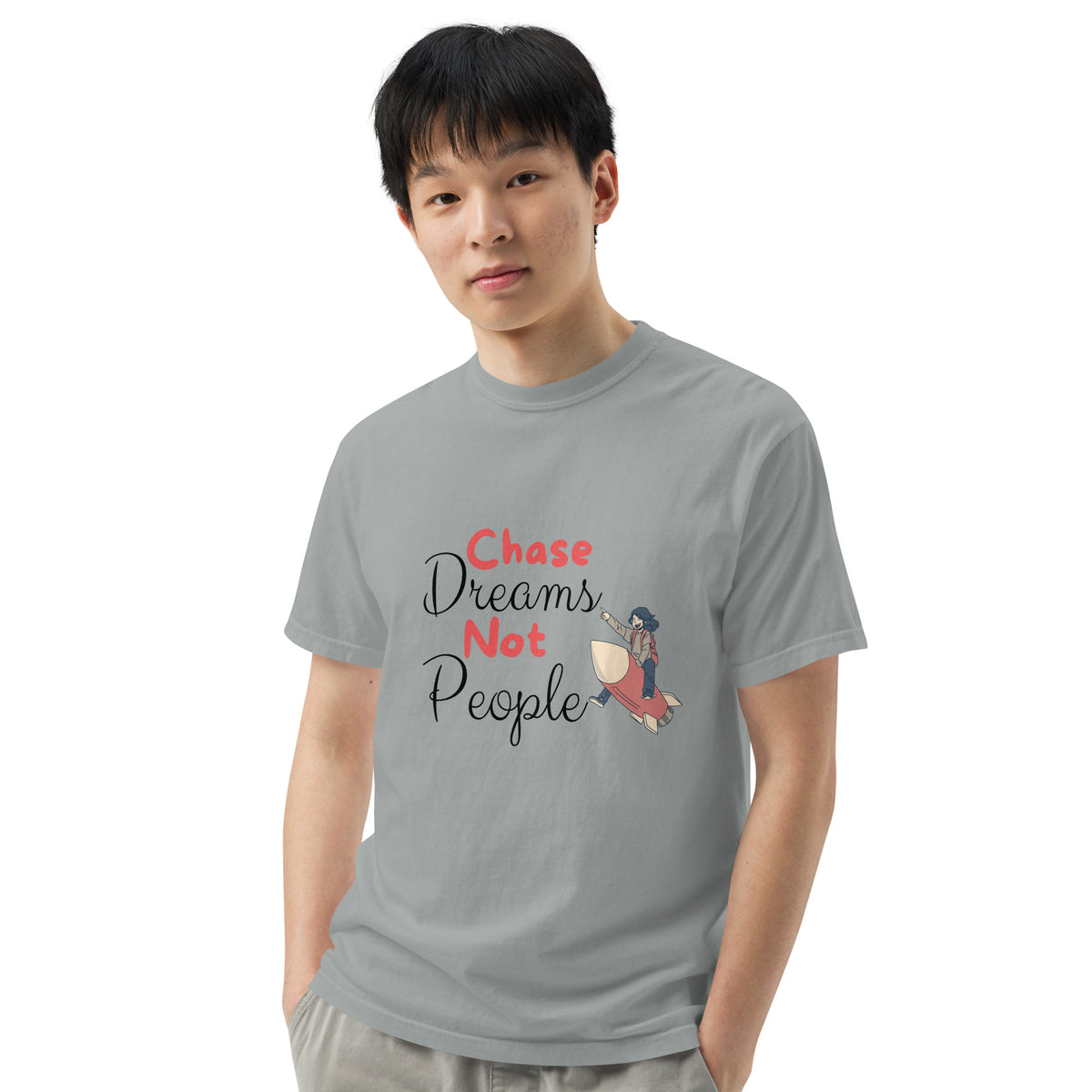 Chase Dreams Not People - Inspirational T-Shirt - Granite - T-shirts