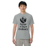 Escape The Ordinary - Adventure-Inspired Unisex Heavyweight Tee - Granite - T-shirts