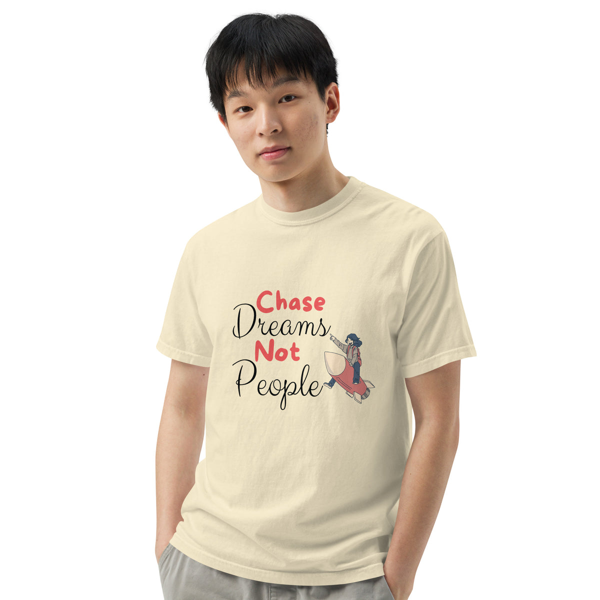 Chase Dreams Not People - Inspirational T-Shirt - Ivory - T-shirts