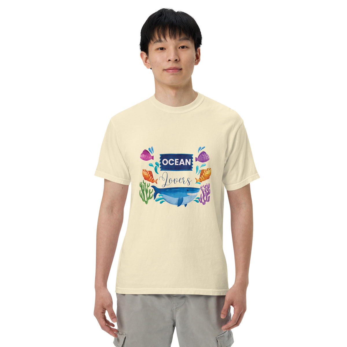 Ocean Lovers - Vibrant Underwater Adventure Unisex T-Shirt - Ivory -