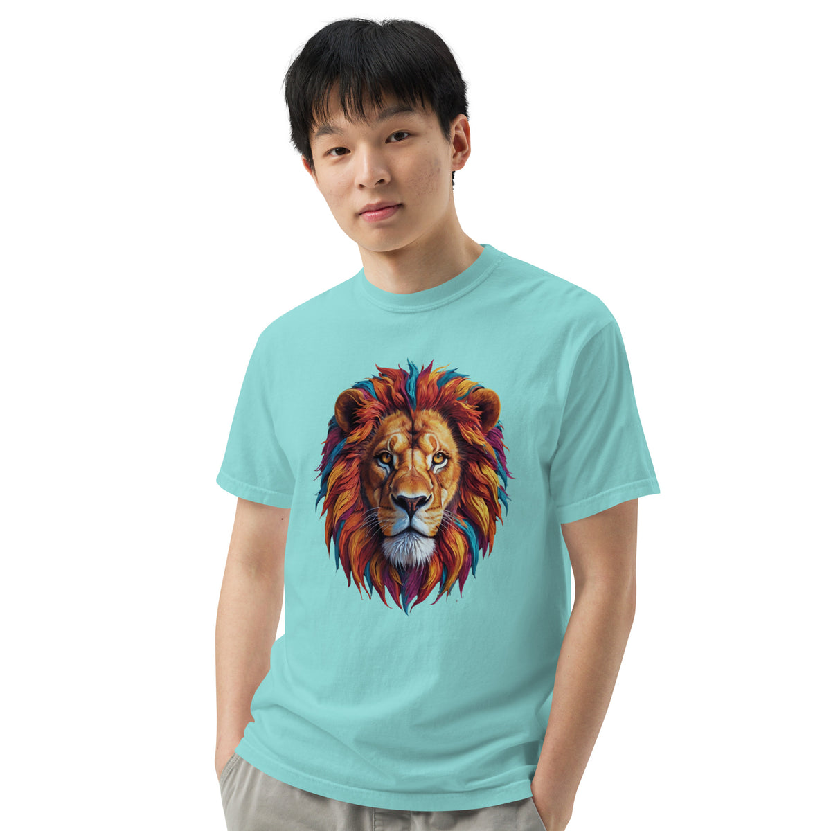 Colorful King - The Regal Lion Tee - Lagoon Blue - T-shirts