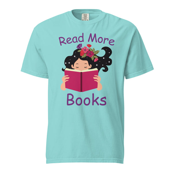 Read More Books - Unisex Garment-Dyed Heavyweight T-Shirt - Lagoon Blue -