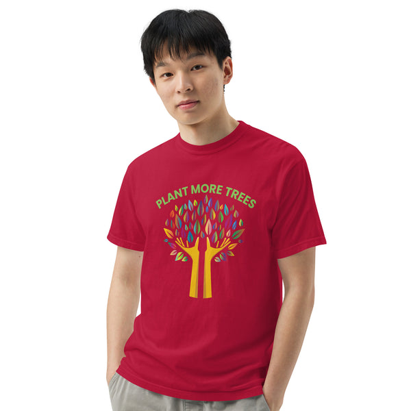 Plant More Trees Unisex Heavyweight Tee - Red -