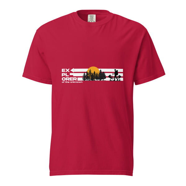 Explorer of the Unknown - Unisex Garment-Dyed Heavyweight T-Shirt - Red - T-shirts