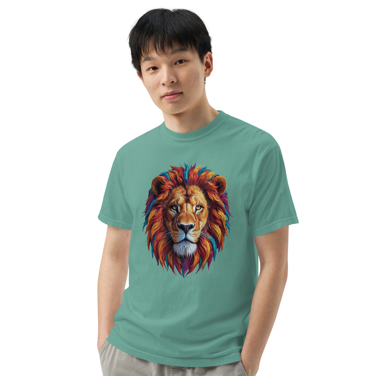 Colorful King - The Regal Lion Tee - Seafoam - T-shirts