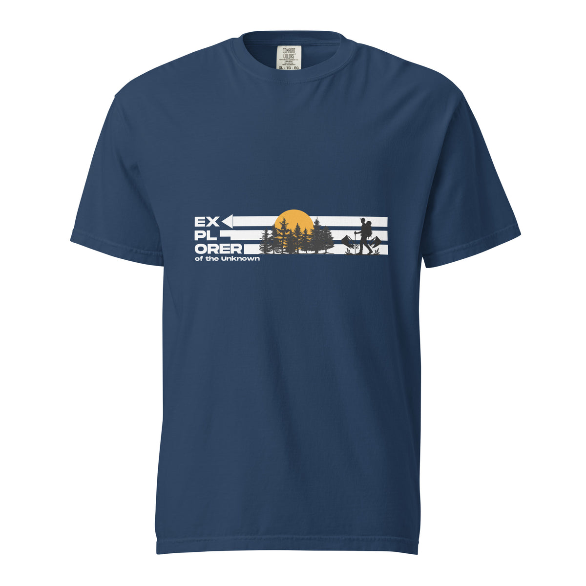 Explorer of the Unknown - Unisex Garment-Dyed Heavyweight T-Shirt - True Navy - T-shirts