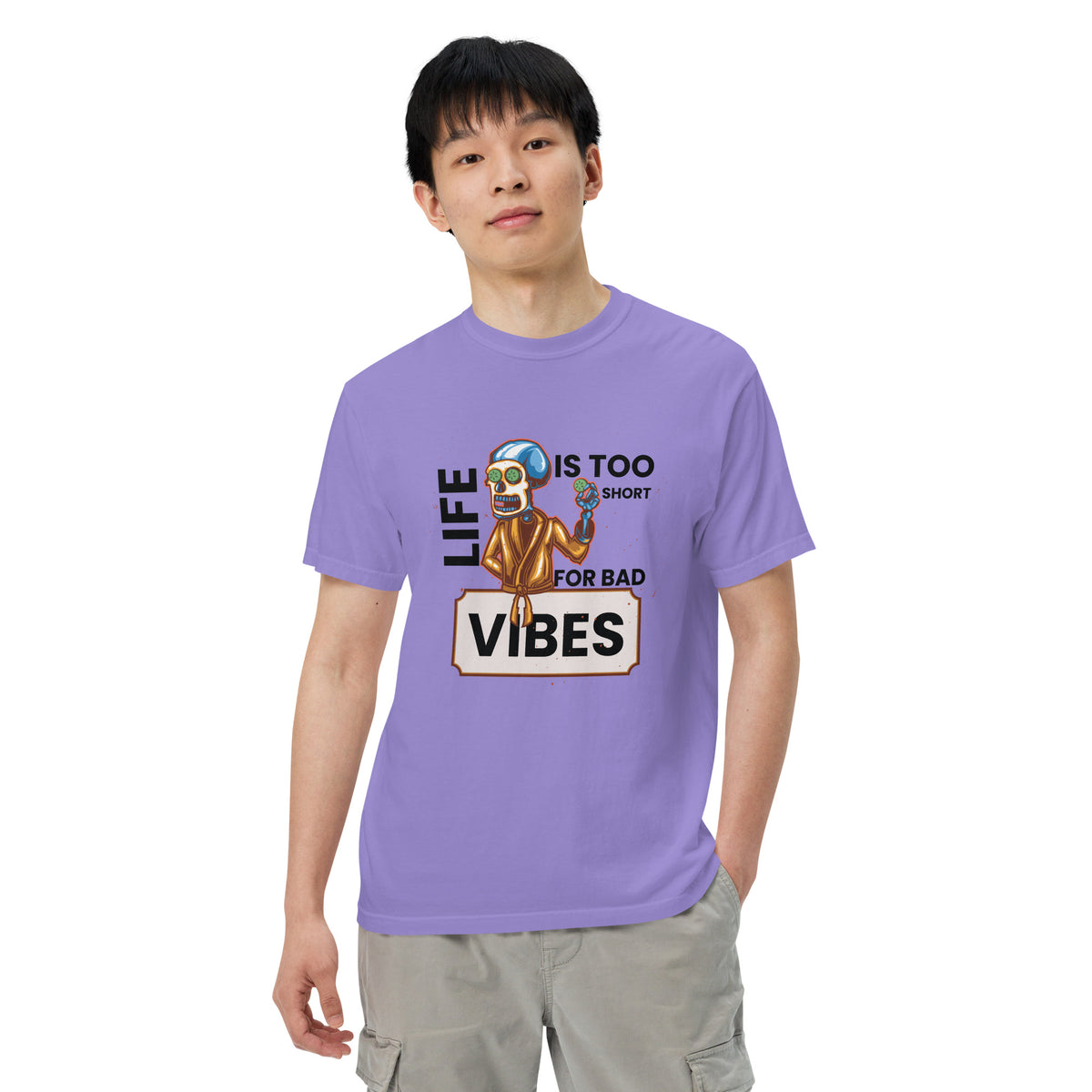 Vibes Skeleton Relaxation T-Shirt - Violet -