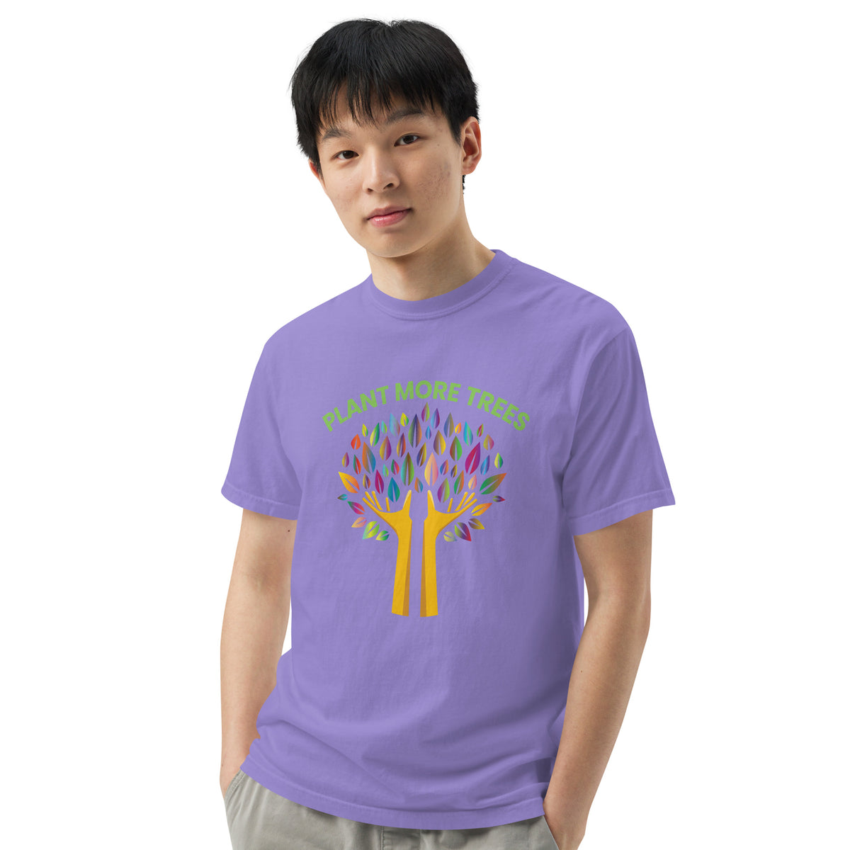 Plant More Trees Unisex Heavyweight Tee - Violet -