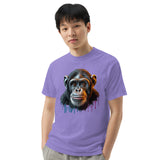 Artistic Chimpanzee Portrait Heavyweight Tee - Violet - T-shirts