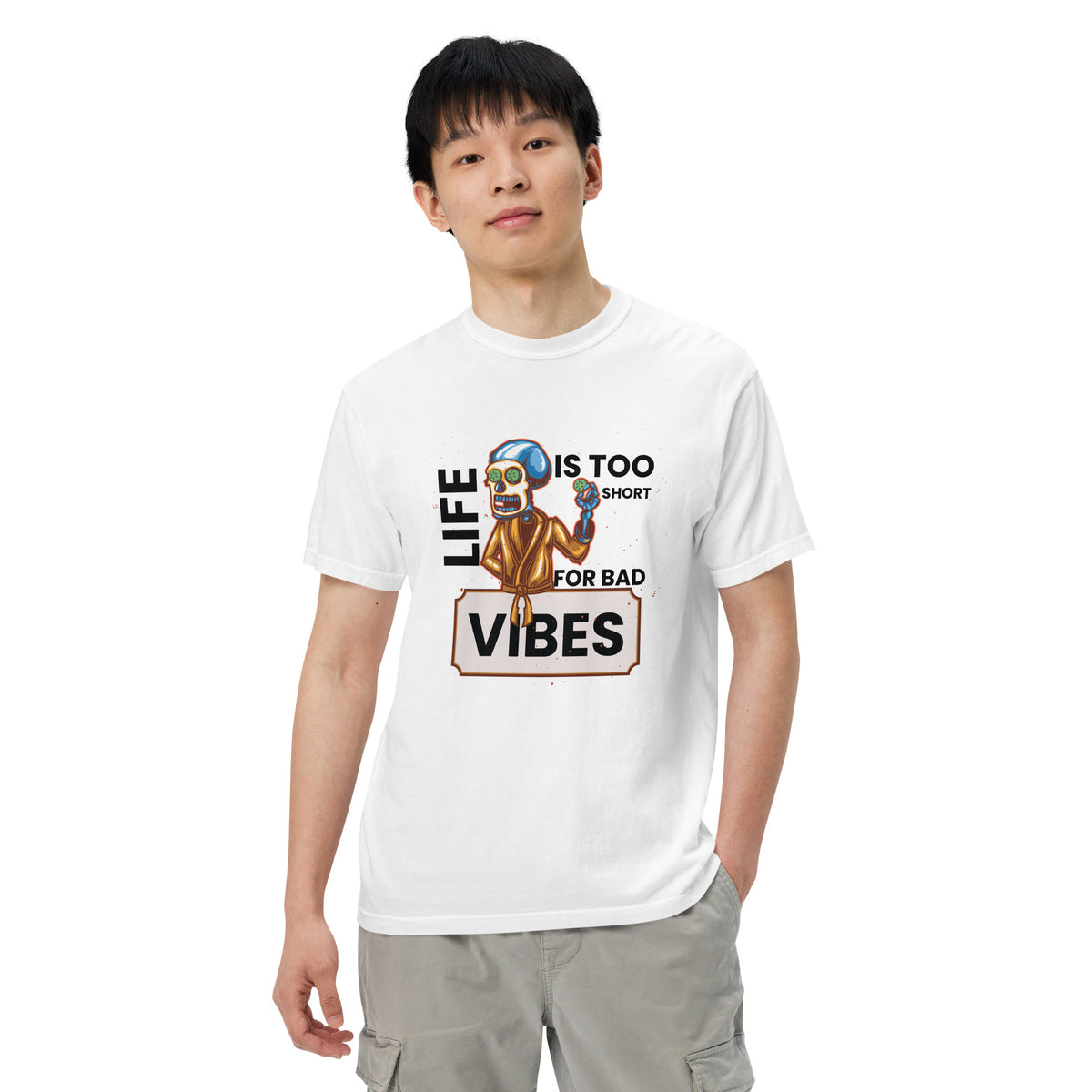 Vibes Skeleton Relaxation T-Shirt - White -