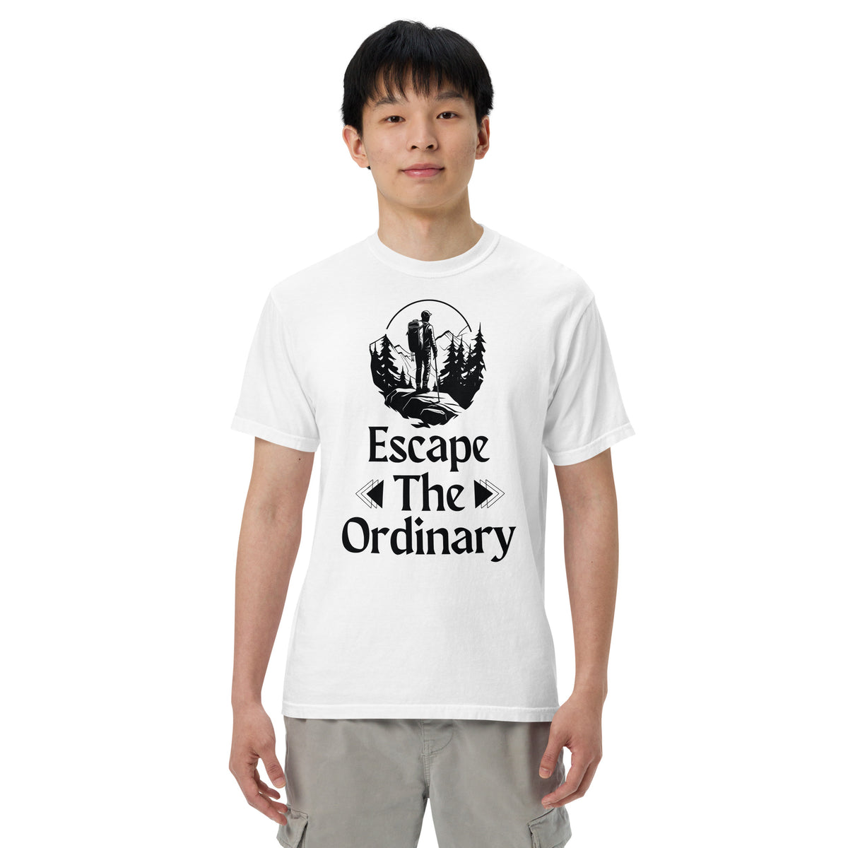 Escape The Ordinary - Adventure-Inspired Unisex Heavyweight Tee - White - T-shirts