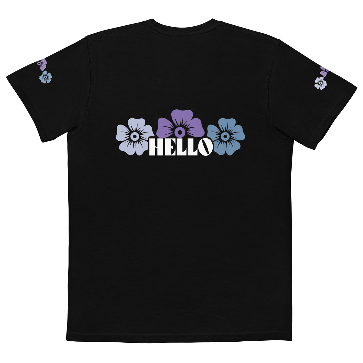 Hello in Bloom - Unisex Pocket T-Shirt - -