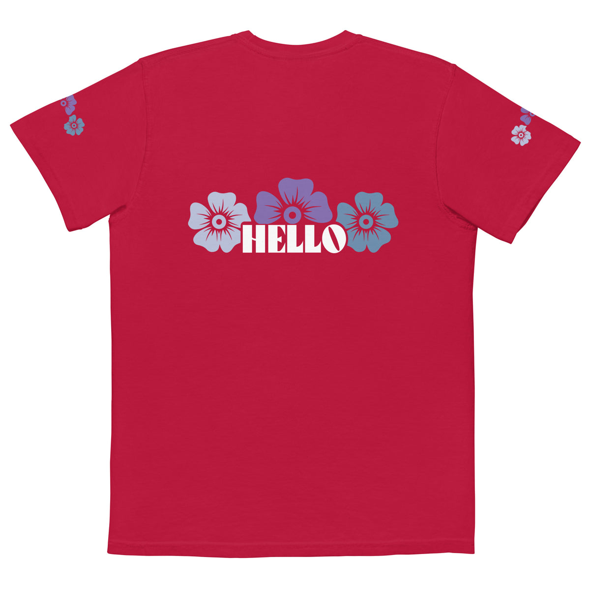 Hello in Bloom - Unisex Pocket T-Shirt - -