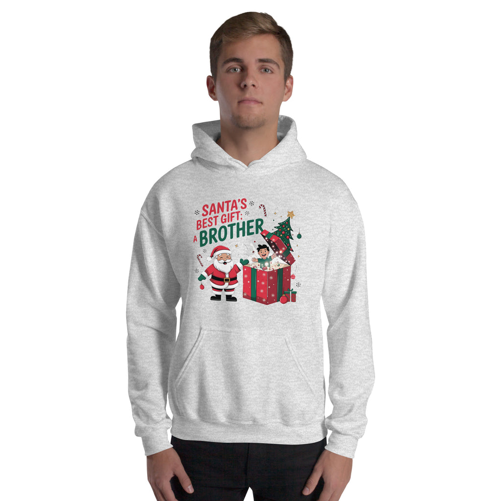 Santa’s Best Gift - A Brother – Festive Christmas Hoodie - Ash - Hoodies