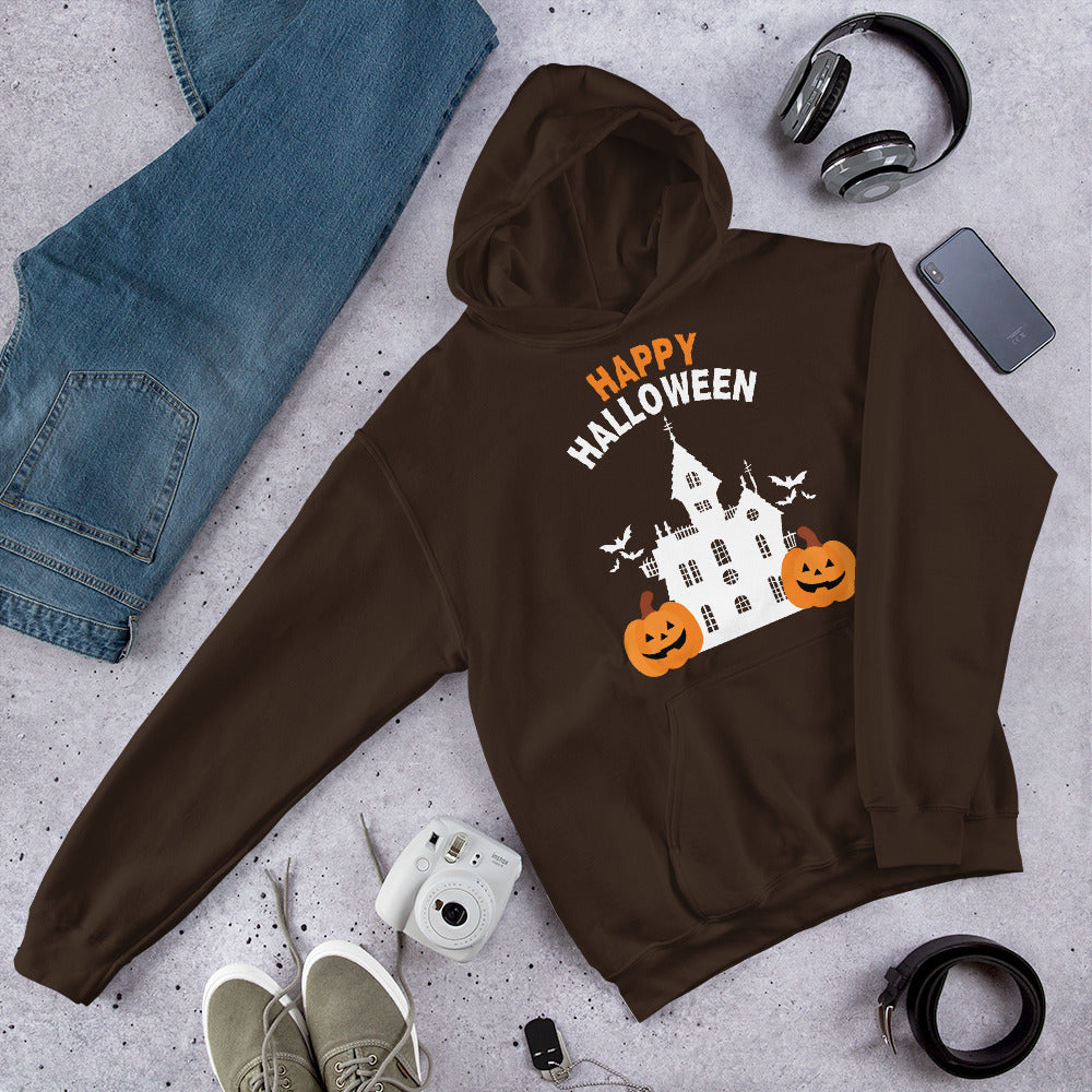 Pumpkin Patch Nostalgia - Warmth for Halloween Memories Hoodie - Dark Chocolate - Print Material