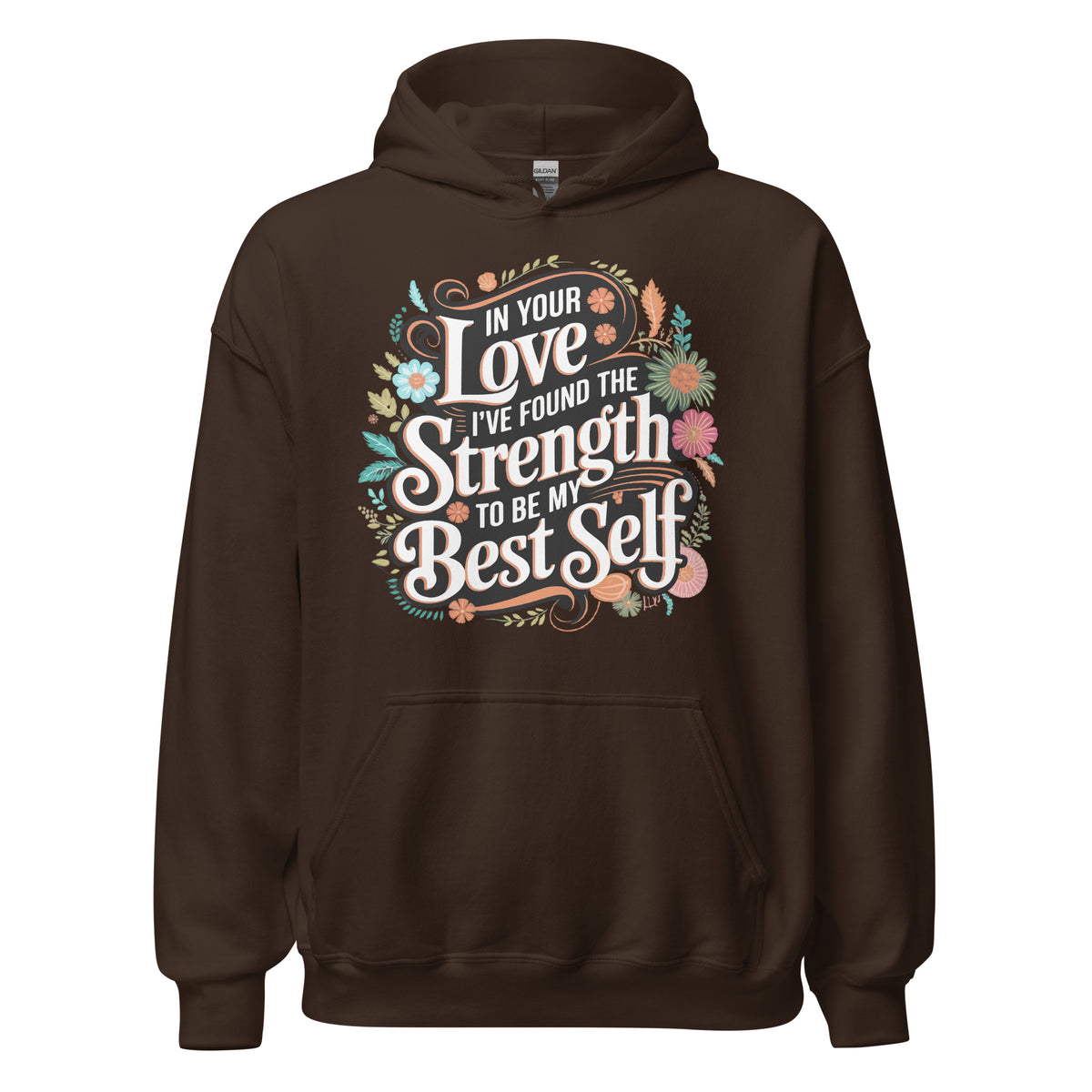 Empowered by Your Love – Elegant Floral Hoodie for Her - - Hoodies