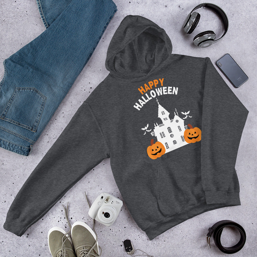 Pumpkin Patch Nostalgia - Warmth for Halloween Memories Hoodie - Dark Heather - Print Material