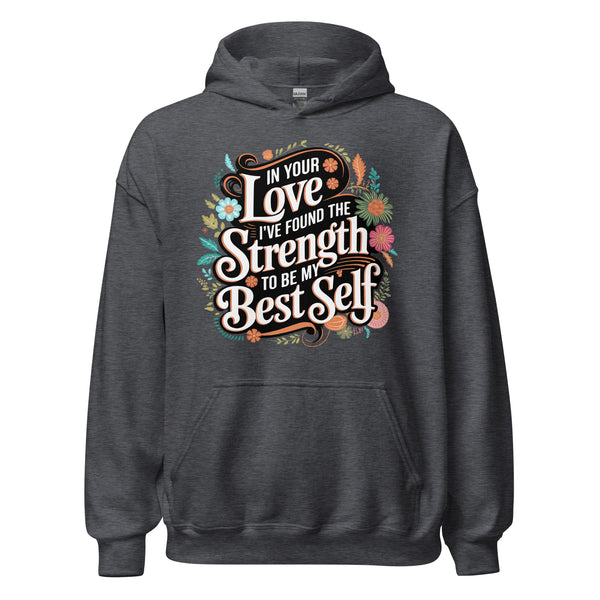 Empowered by Your Love – Elegant Floral Hoodie for Her - - Hoodies