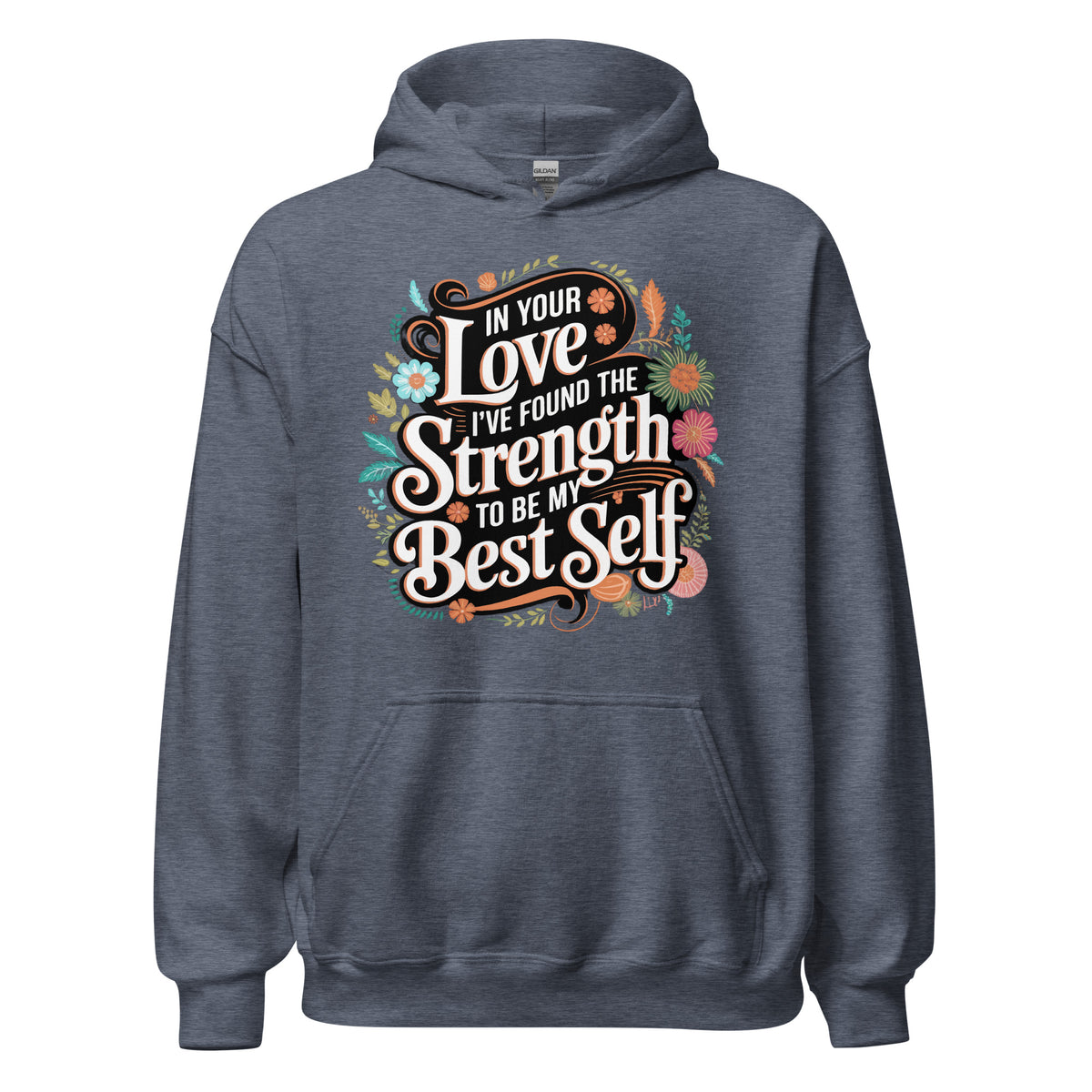 Empowered by Your Love – Elegant Floral Hoodie for Her - - Hoodies