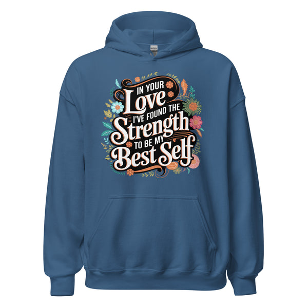 Empowered by Your Love – Elegant Floral Hoodie for Her - - Hoodies