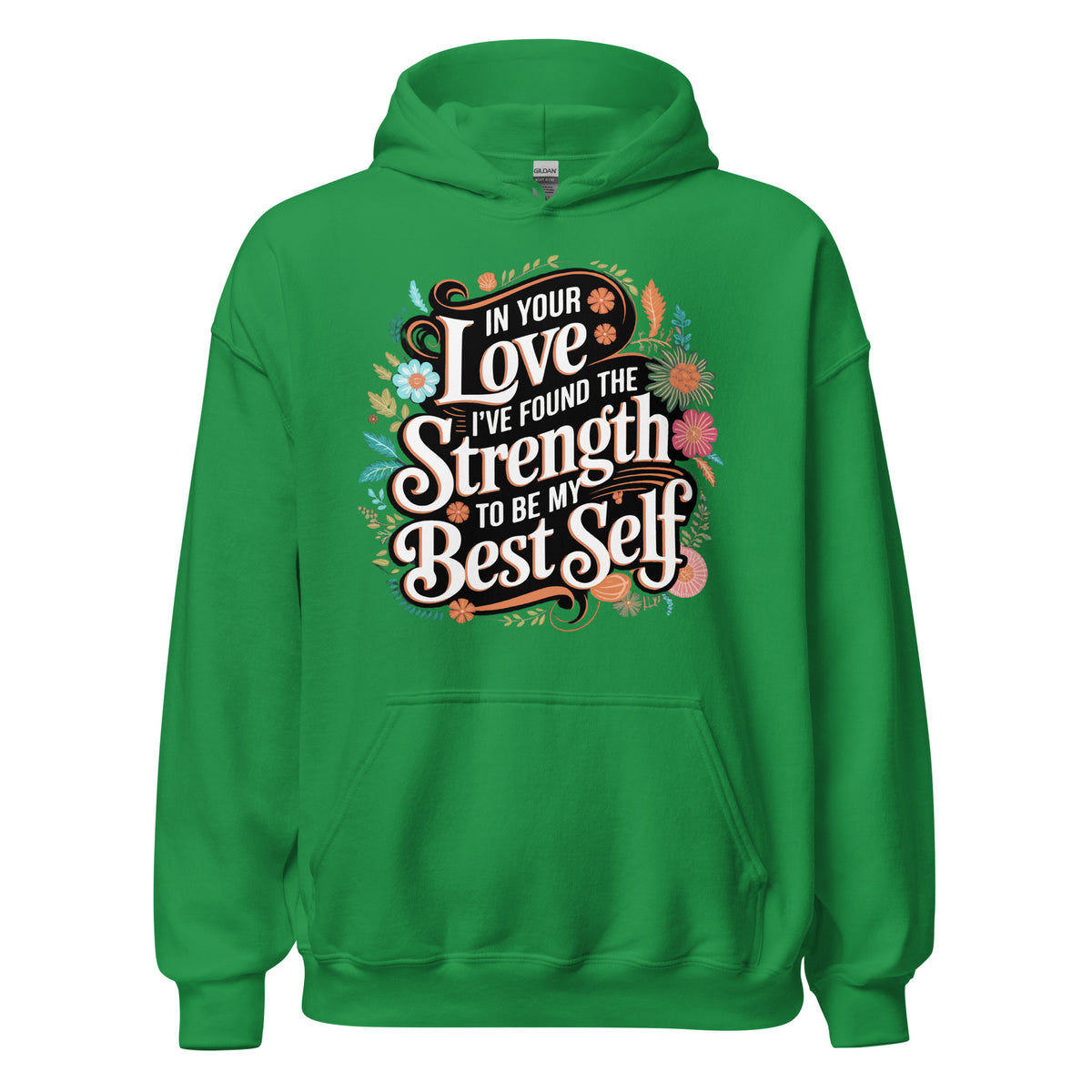 Empowered by Your Love – Elegant Floral Hoodie for Her - - Hoodies