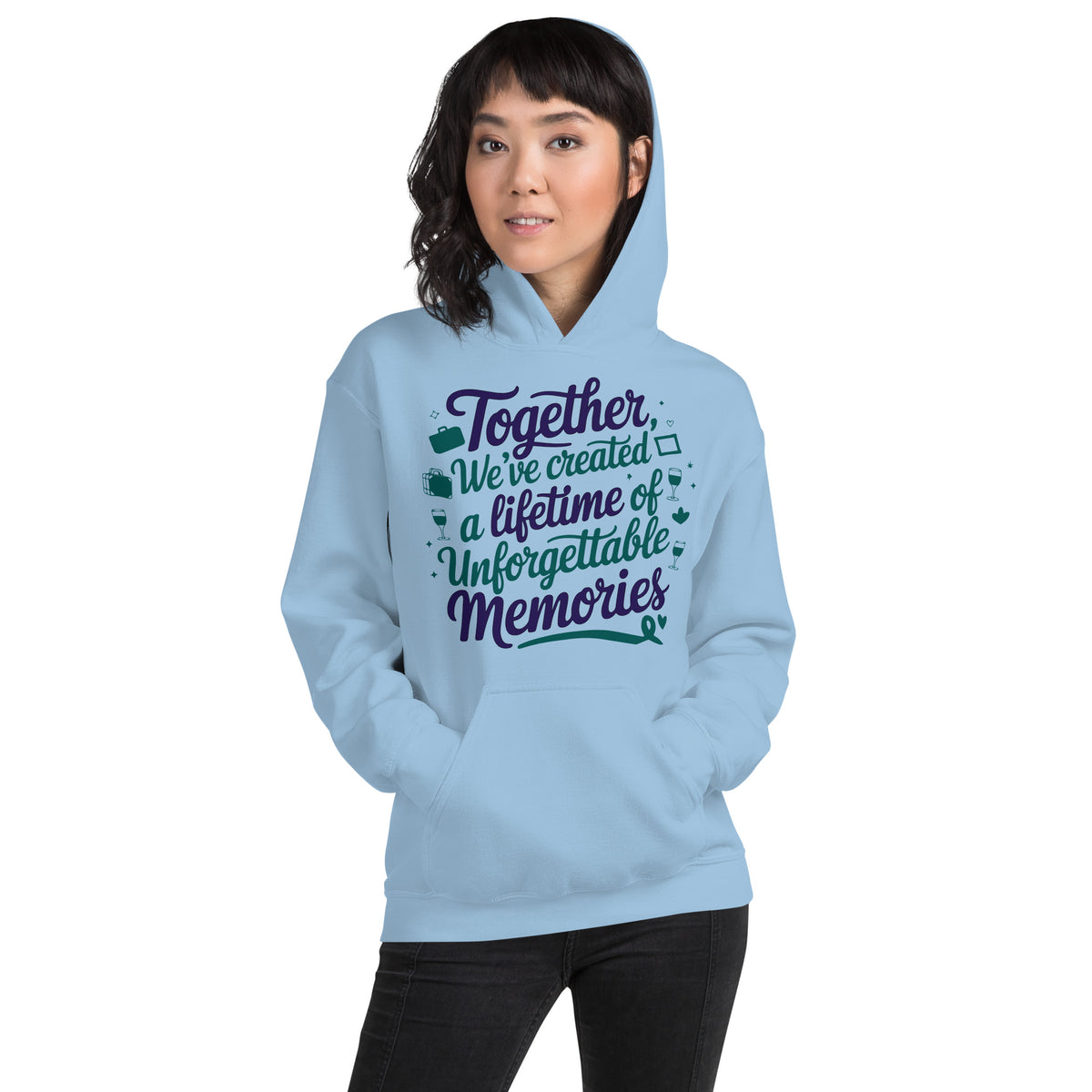 For My Forever Partner - A Hoodie That Remembers Us - Light Blue - Hoodies