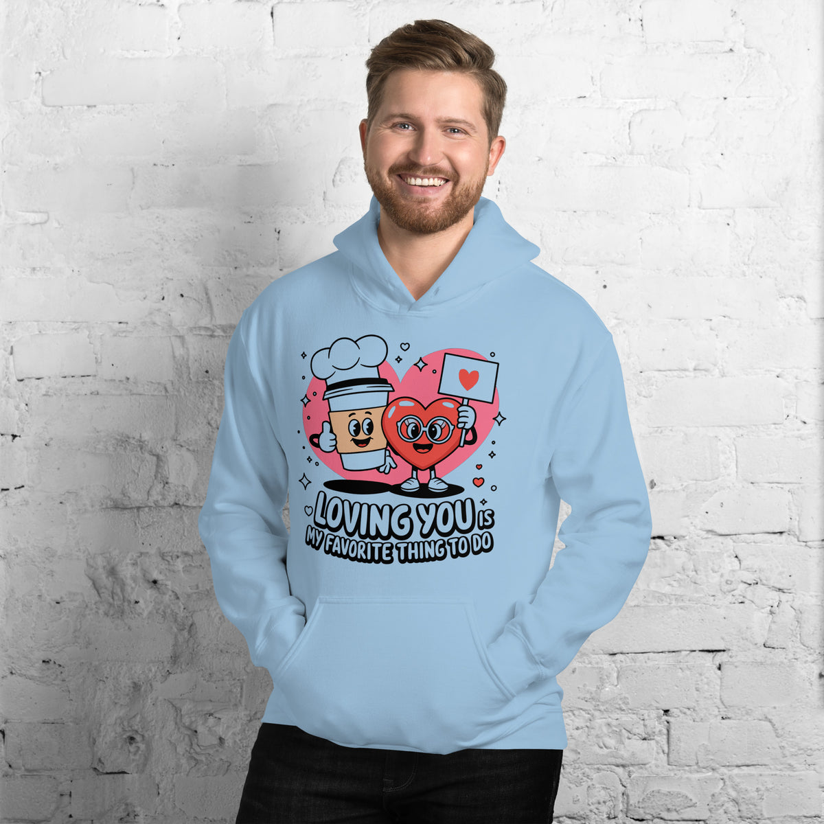 A Cozy Way to Say 'I Love You' - Light Blue - Hoodies