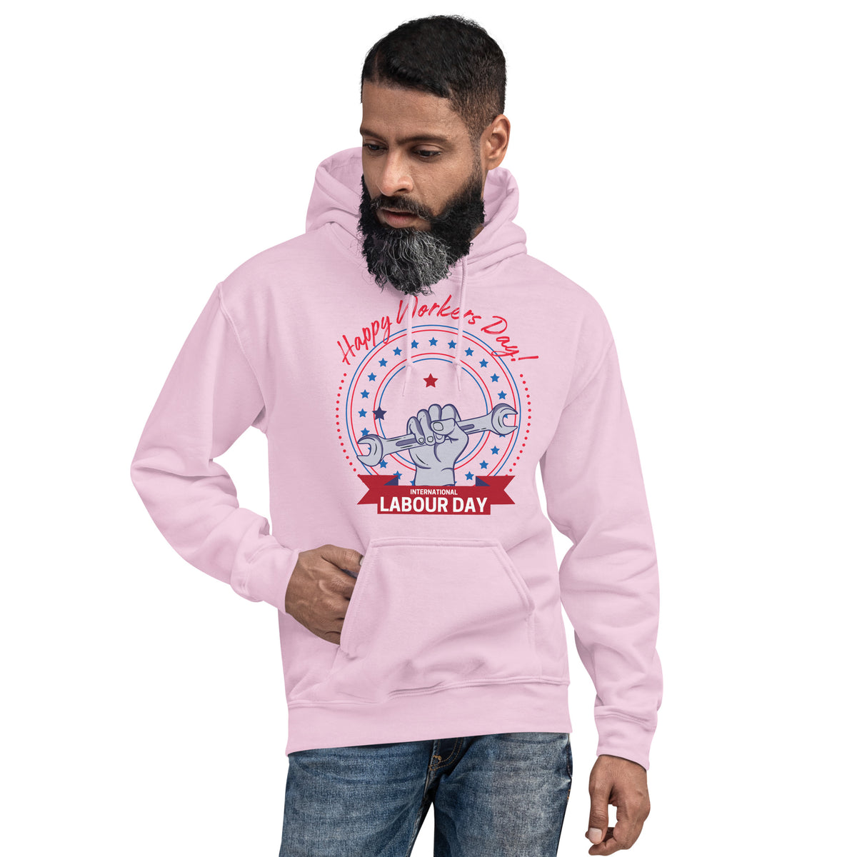 Strength & Solidarity - Workers Day Hoodie - Light Pink - Hoodies