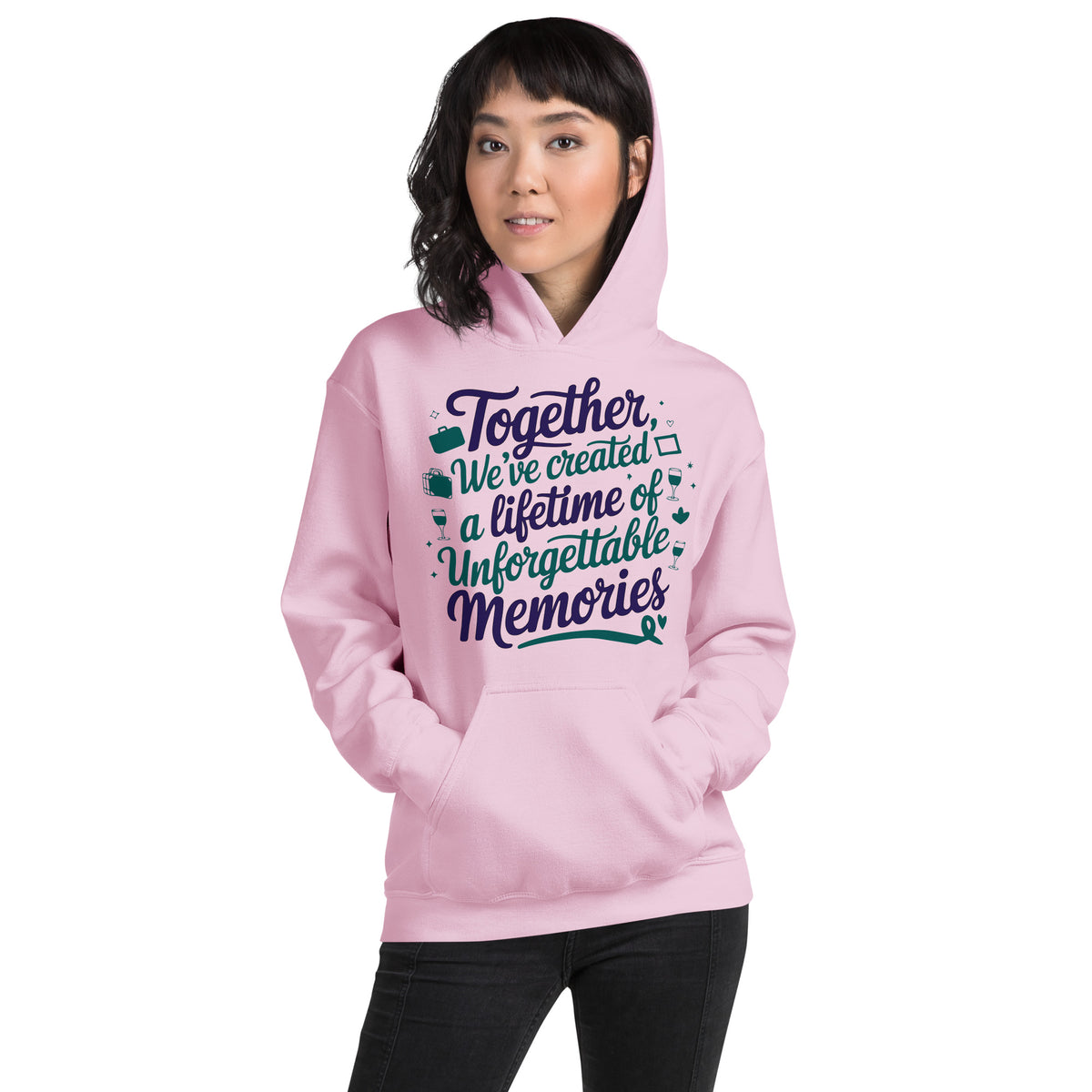 For My Forever Partner - A Hoodie That Remembers Us - Light Pink - Hoodies