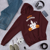 Pumpkin Patch Nostalgia - Warmth for Halloween Memories Hoodie - Maroon - Print Material