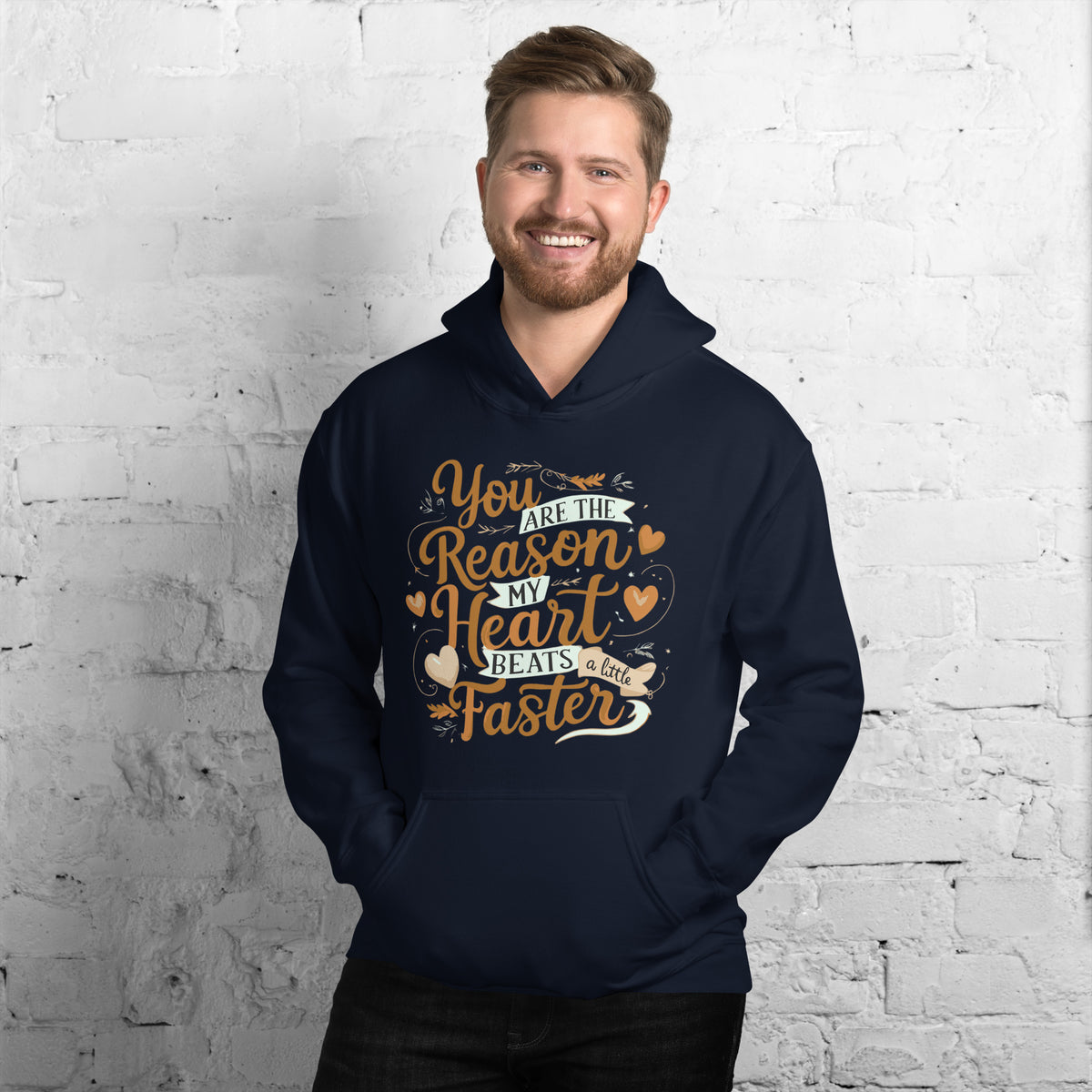 Love in Every Stitch - You Make My Heart Race - - Hoodies