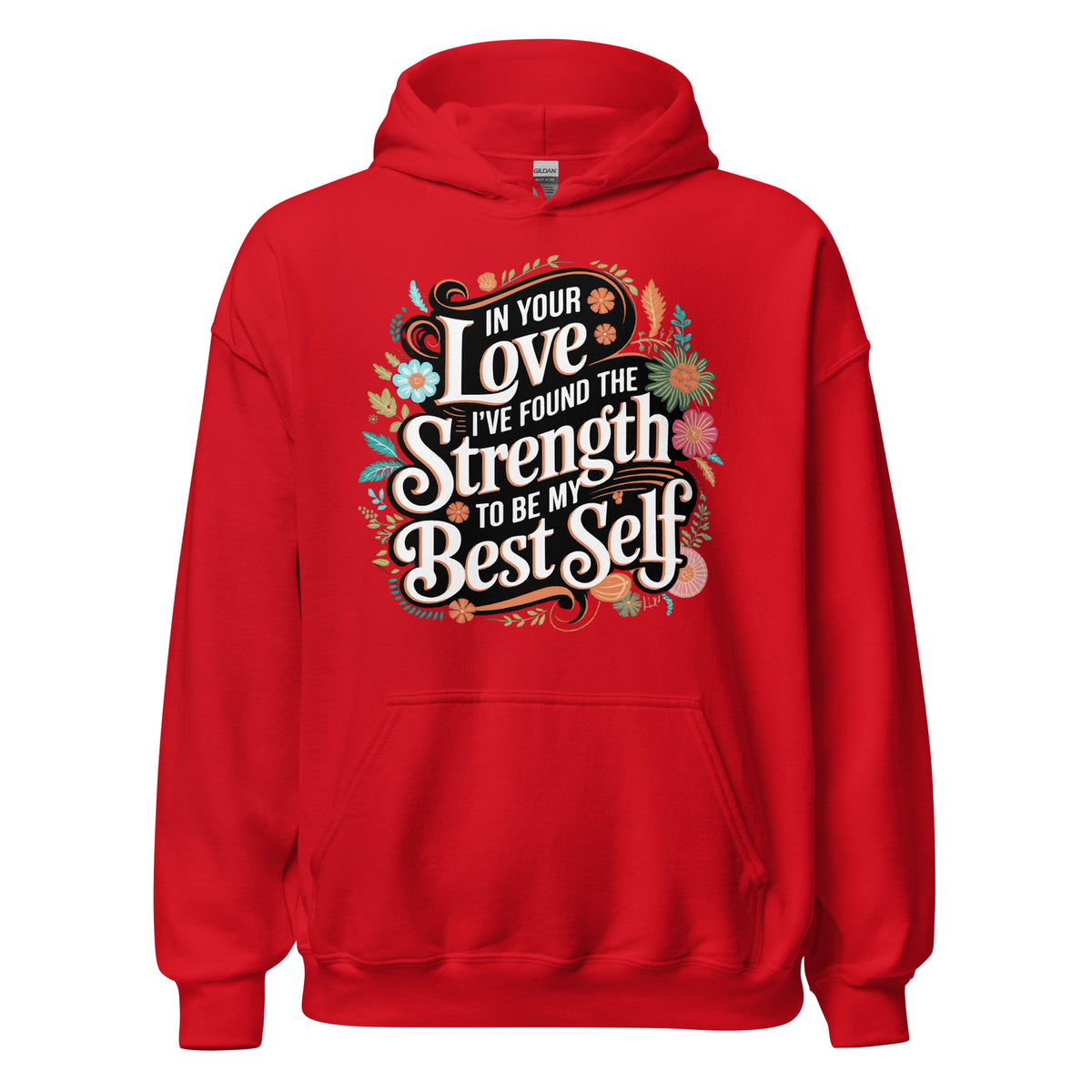 Empowered by Your Love – Elegant Floral Hoodie for Her - - Hoodies