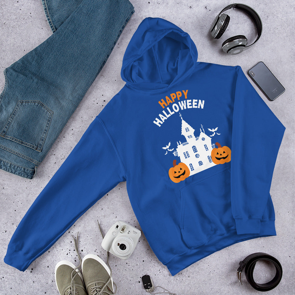 Pumpkin Patch Nostalgia - Warmth for Halloween Memories Hoodie - Royal - Print Material