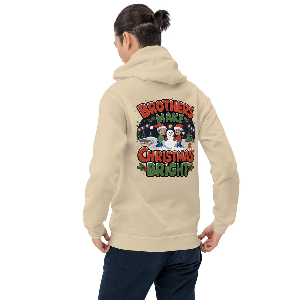 Brothers Make Christmas Bright – Festive Hoodie - Sand - Fleece Hoodies