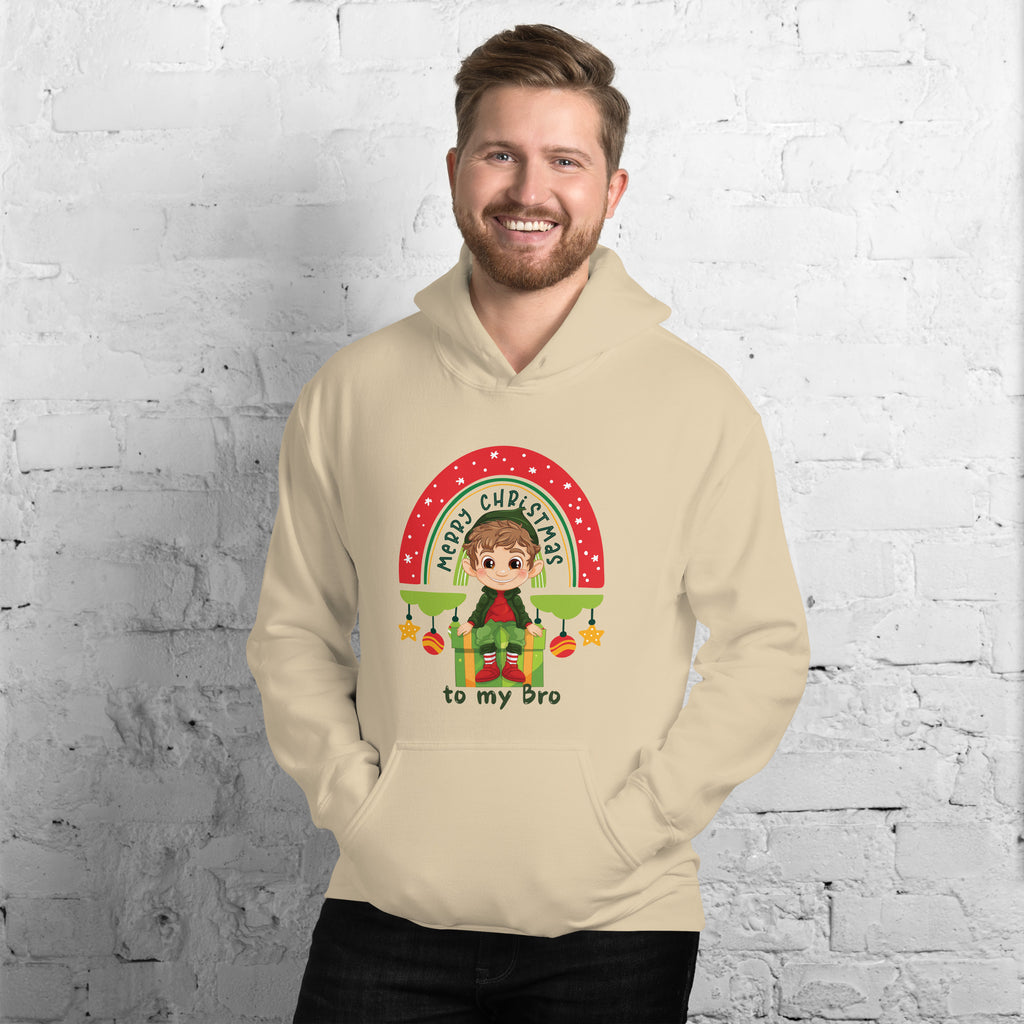 Merry Christmas to My Bro – Festive Holiday Hoodie - Sand - Hoodies