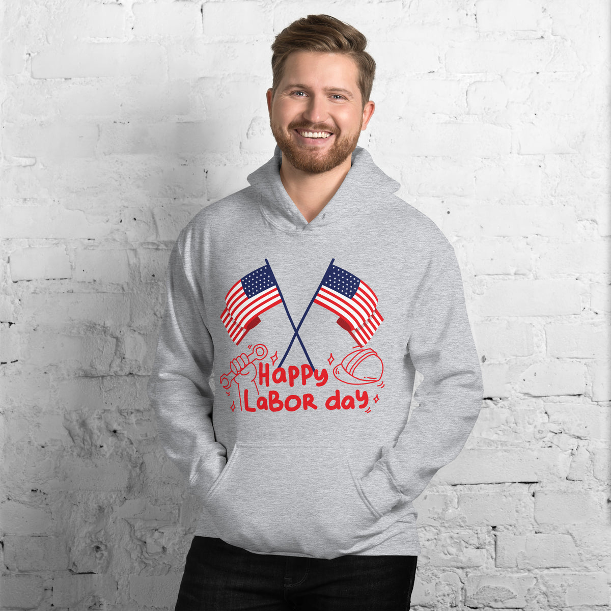 American Pride - Labor Day Cozy Hoodie - Sport Grey - Hoodies