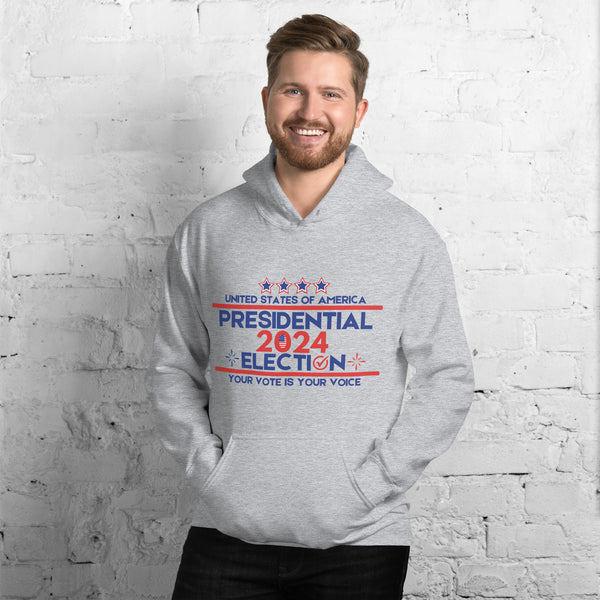 Red, White, and Vote - 2024 Election Hoodie - Sport Grey - Hoodies