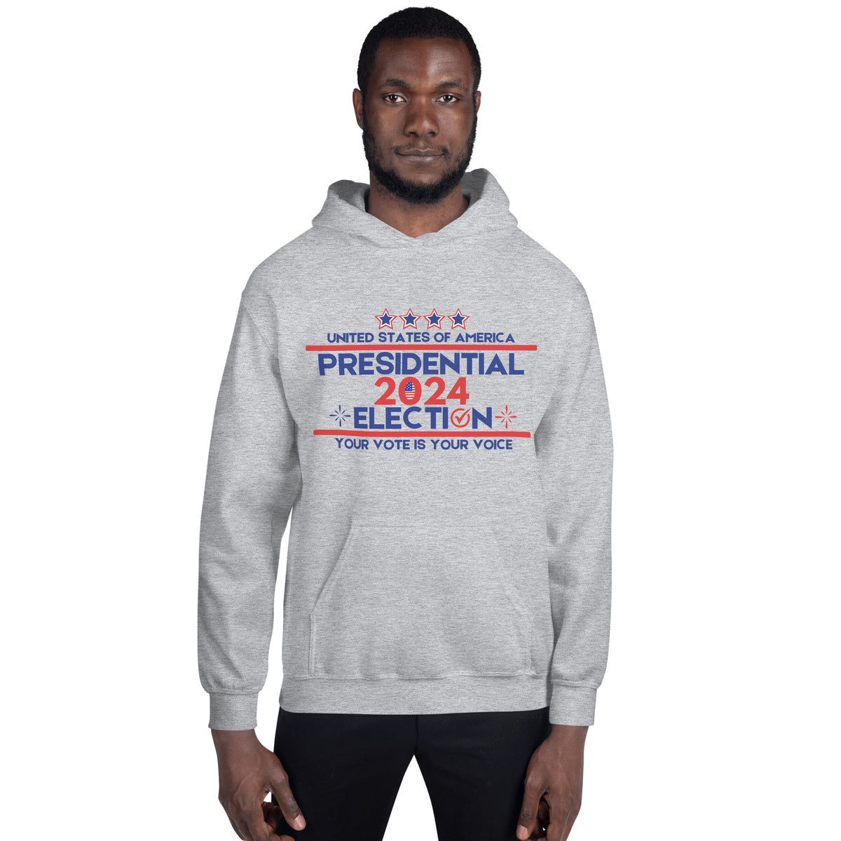 Red, White, and Vote - 2024 Election Hoodie - - Hoodies