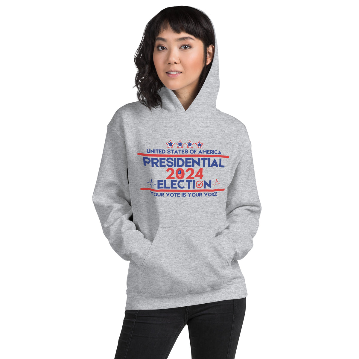 Red, White, and Vote - 2024 Election Hoodie - - Hoodies