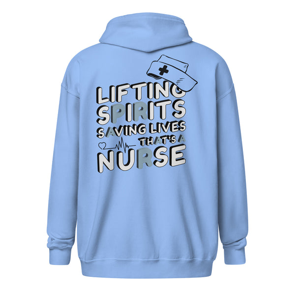 Uplifting & Caring - The Perfect Hoodie for Nurses - Carolina Blue - Hoodies