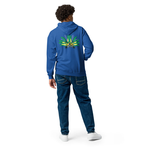 Samba Spirit - Brazilian Flag Zip Hoodie - Royal - Hoodies