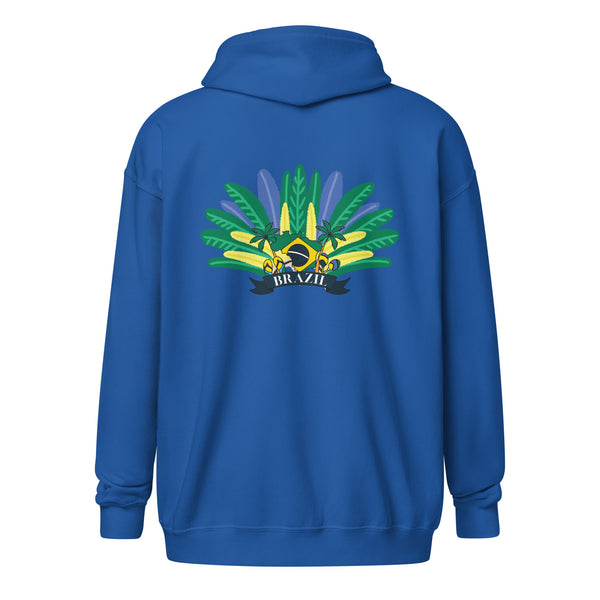 Samba Spirit - Brazilian Flag Zip Hoodie - - Hoodies