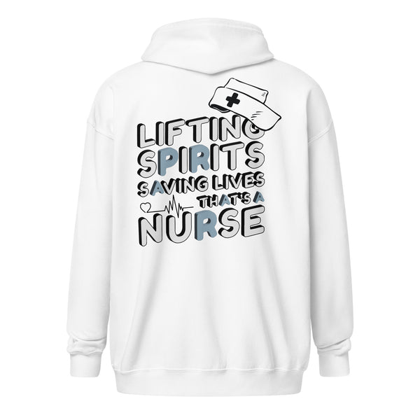 Uplifting & Caring - The Perfect Hoodie for Nurses - White - Hoodies