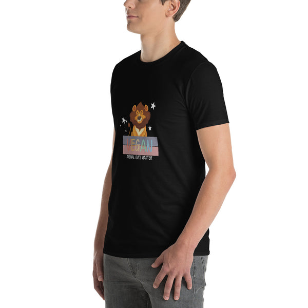 Wild Compassion - Vegan Lion Graphic Tee - - Print Material